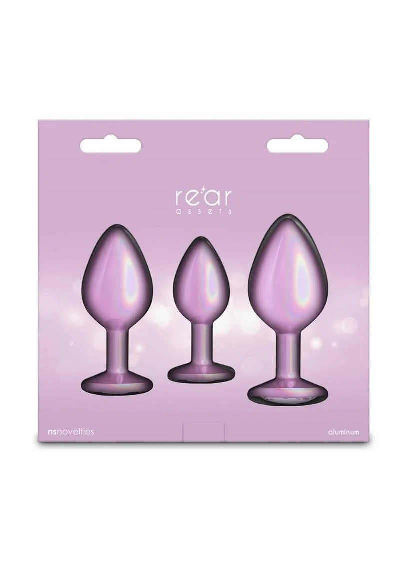 Rear Assets Trainer Chrome Plated Anal Plugs Kit (3pc Set) - Iridescent - Image 4