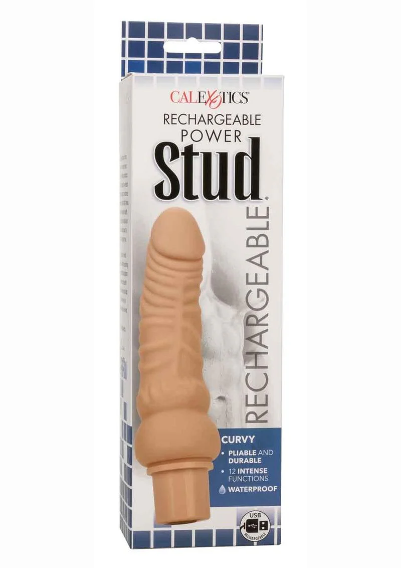 Rechargeable Power Stud Curvy Silicone Vibrating Dong - Image 10