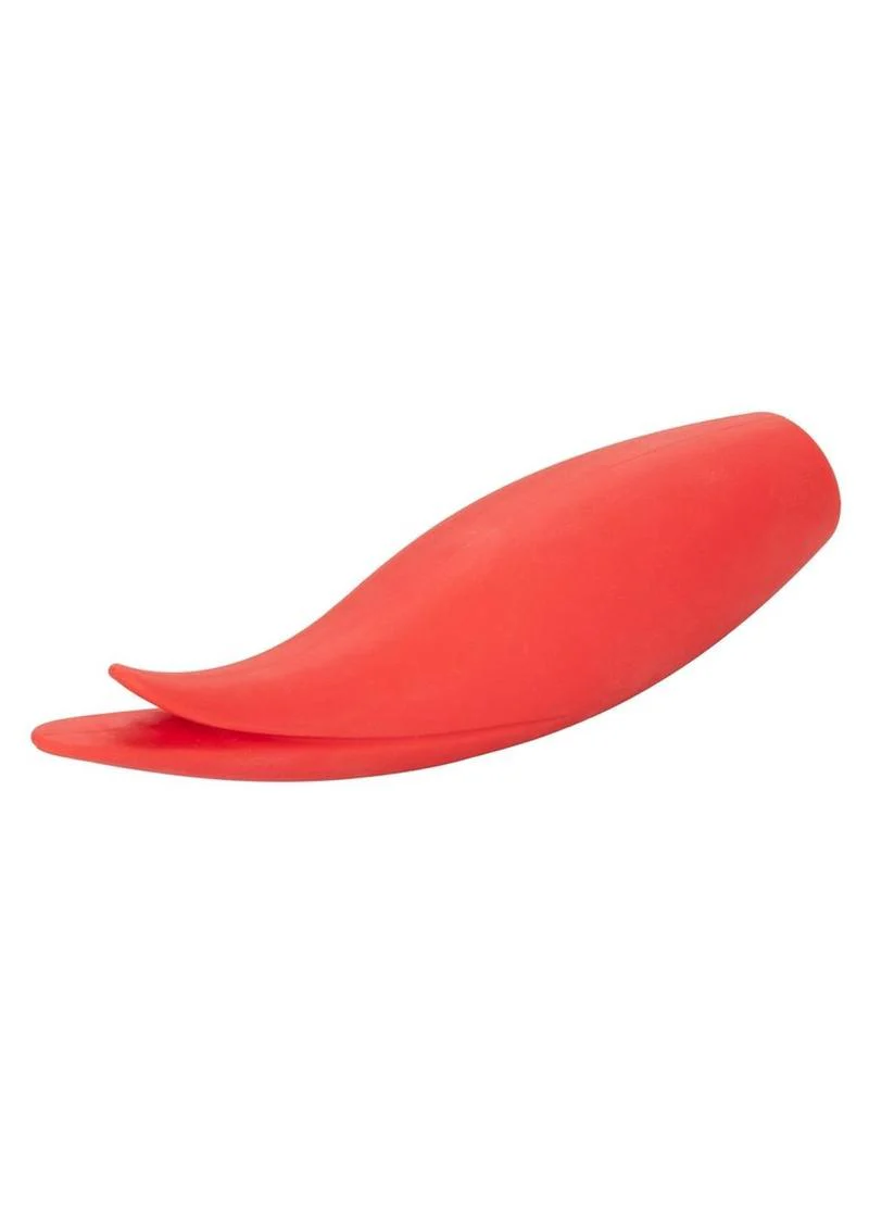 Red Hot Sizzle Rechargeable Silicone Vibrator with Clitoral Stimulation - Image 3