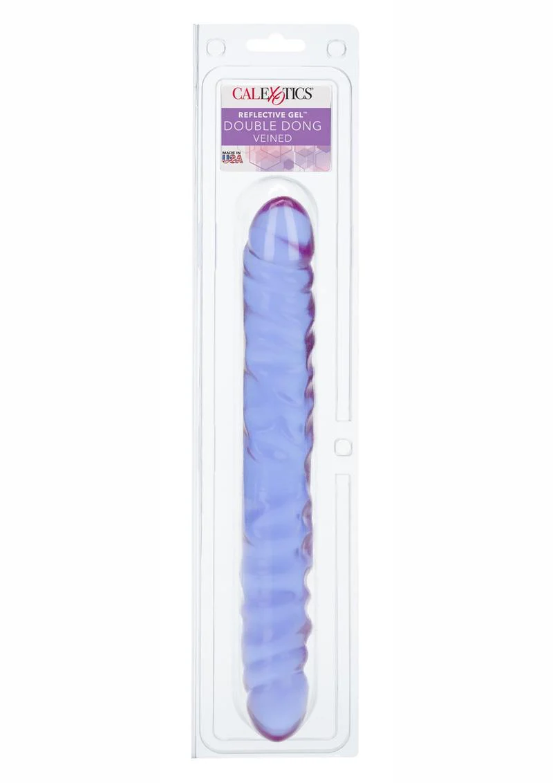 Reflective Gel Veined Double Dildo - Image 3