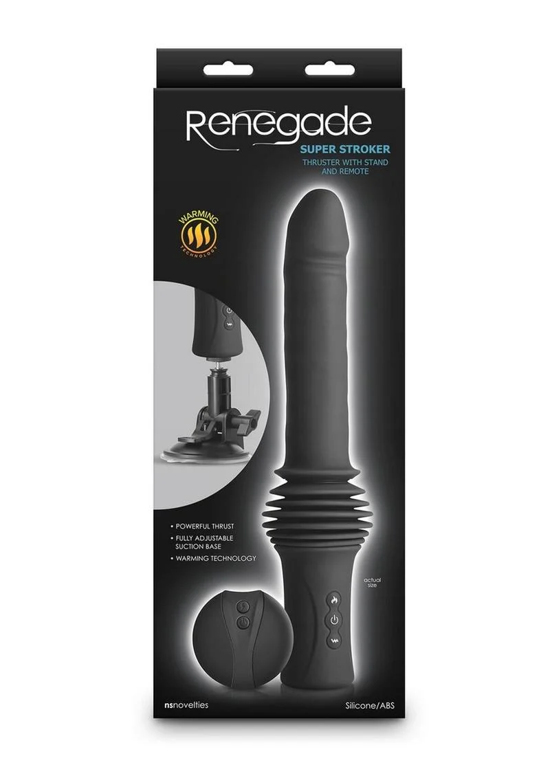 Renegade Super Stroker Rechargeable Silicone Thrusting Vibrator with Suction Cup - Image 2