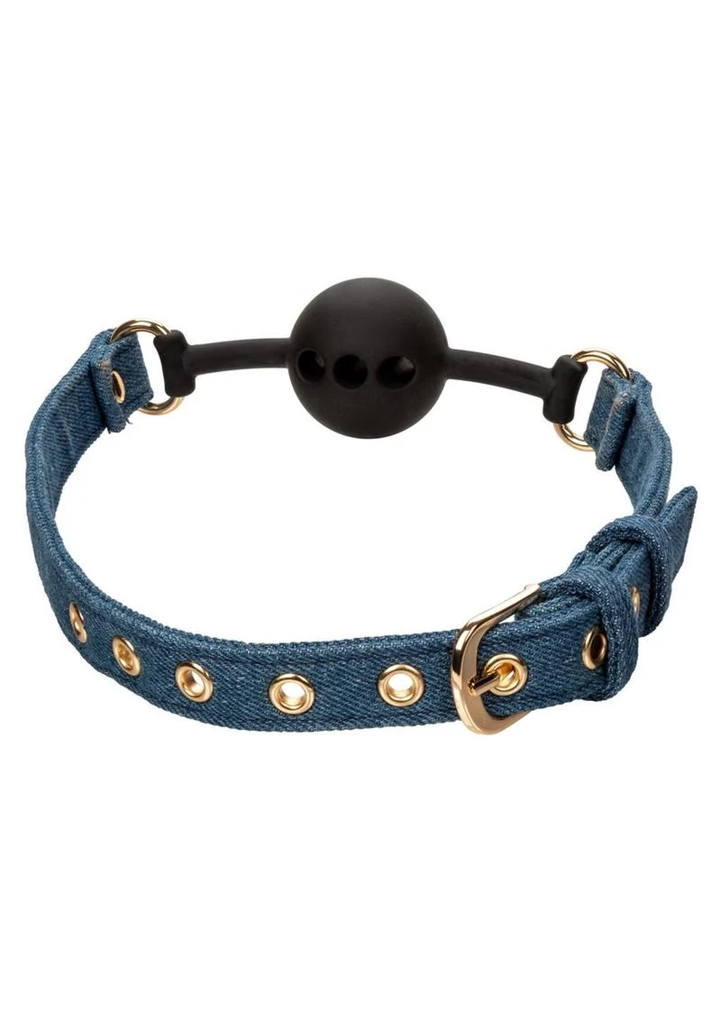 Ride 'Em Premium Denim Collection Ball Gag - Image 3