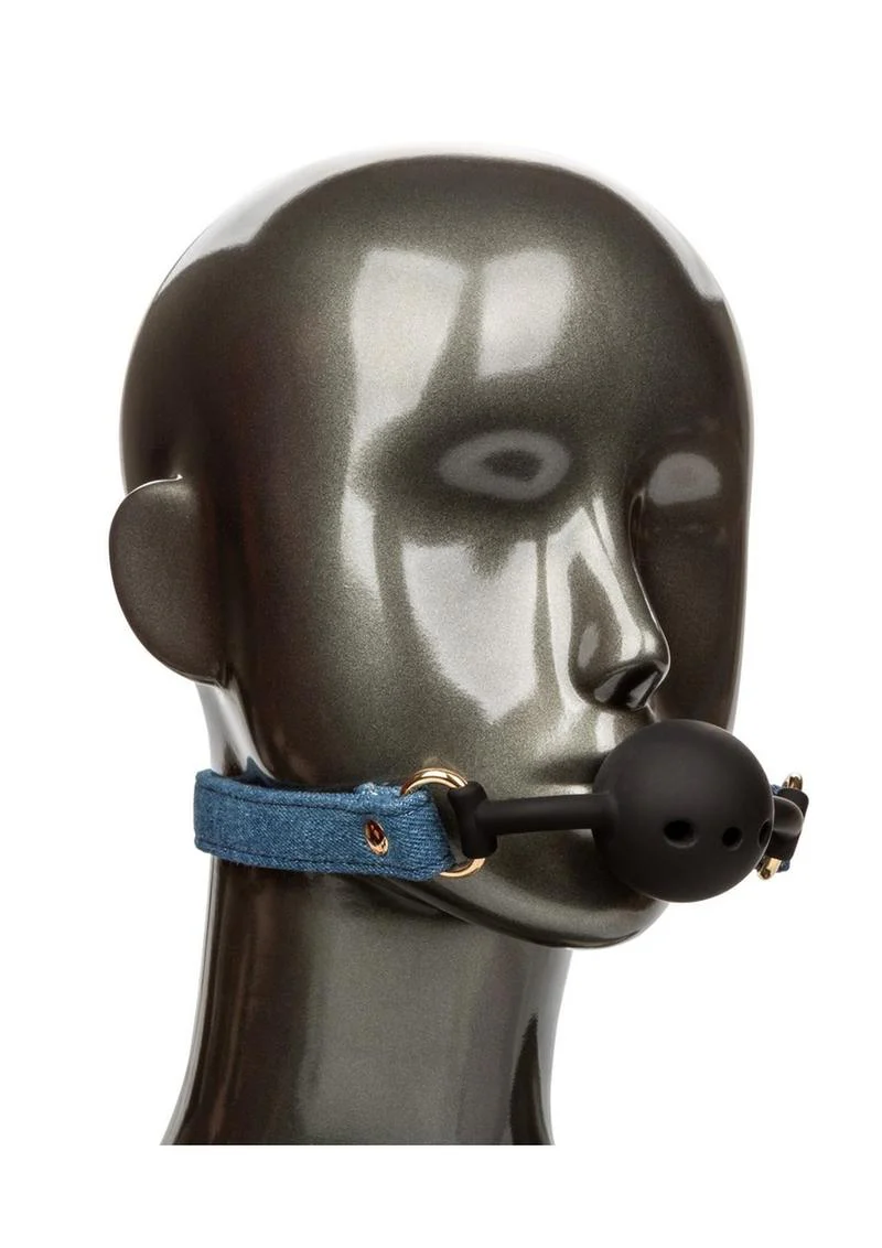 Ride 'Em Premium Denim Collection Ball Gag - Image 4