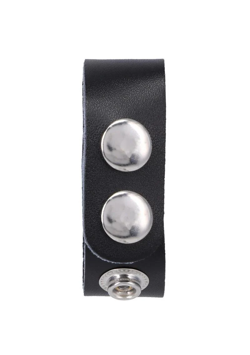 Rock Solid The Leather 3 Snap Adjustable Cock Ring - Image 3