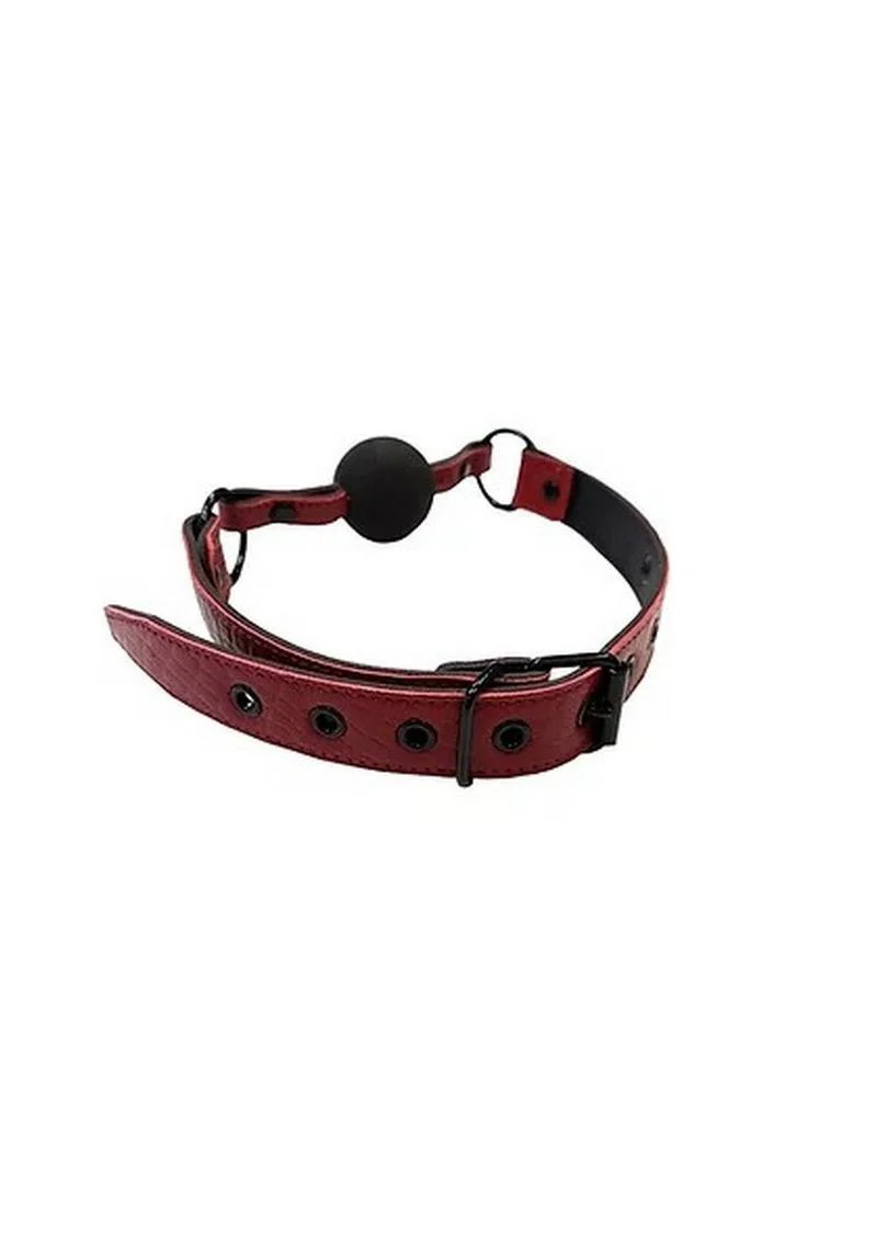 Rouge Anaconda Leather Adjustable Ball Gag - Image 2