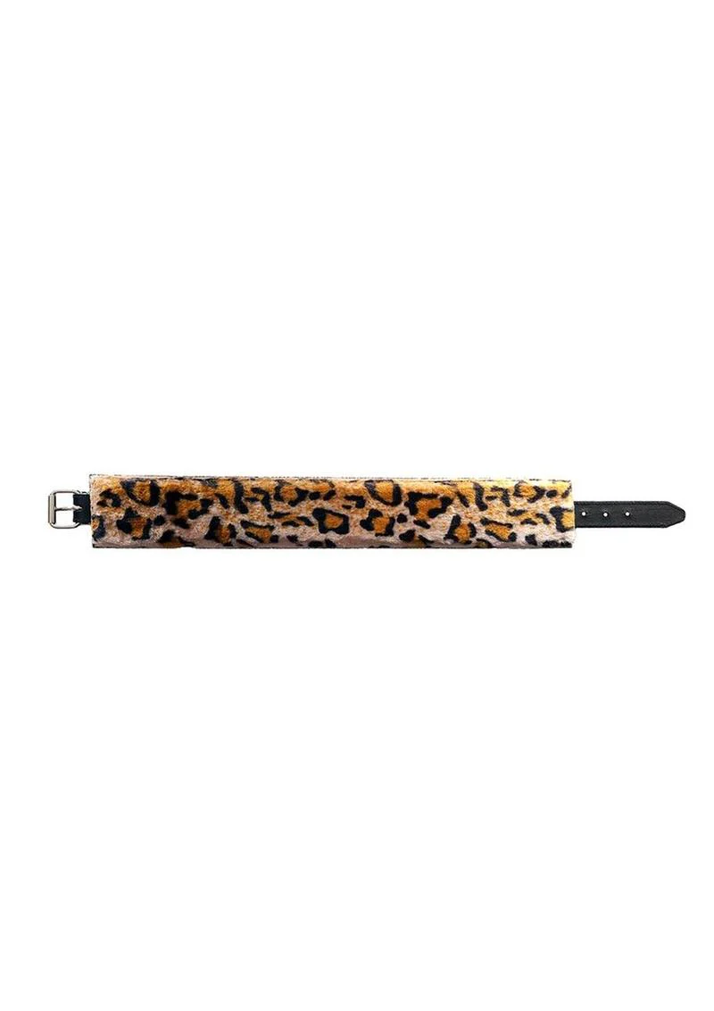 Rouge Leather Collar with Faux Fur Lining - Image 5