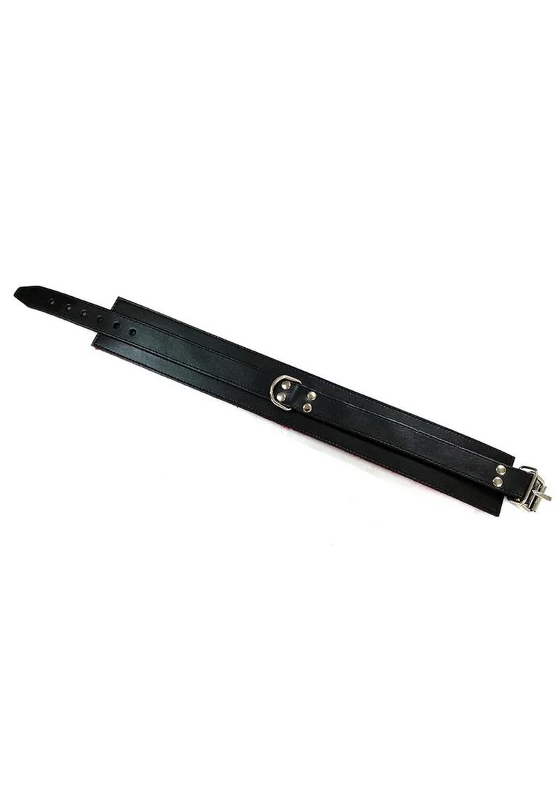Rouge Leather Collar with Faux Fur Lining - Image 7