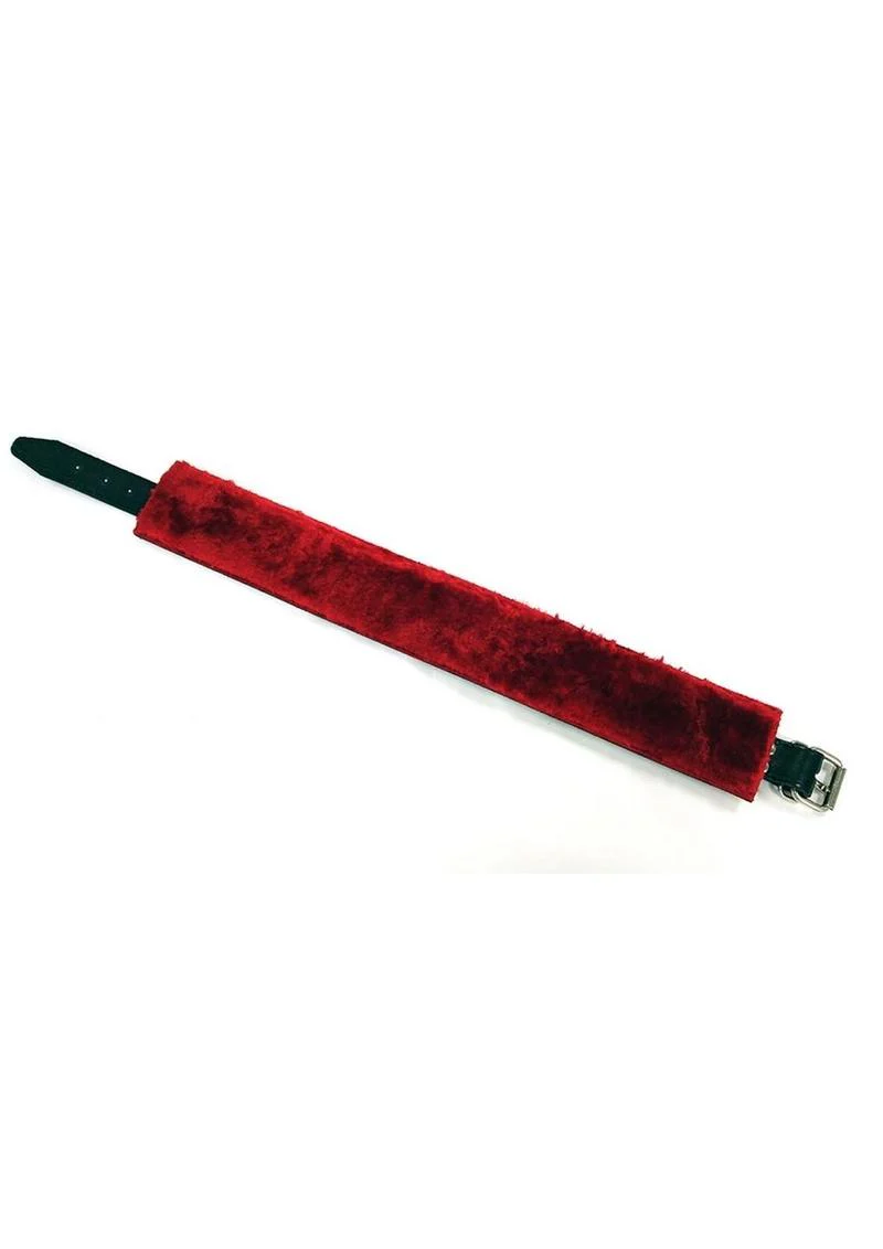 Rouge Leather Collar with Faux Fur Lining - Image 8