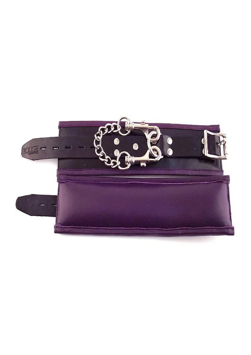 Rouge Padded Leather Adjustable Wrist Cuffs - Image 3