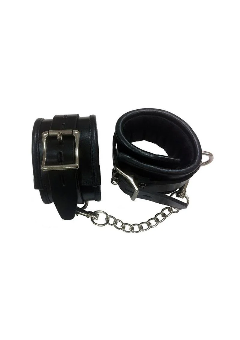 Rouge Padded Leather Adjustable Wrist Cuffs - Image 5