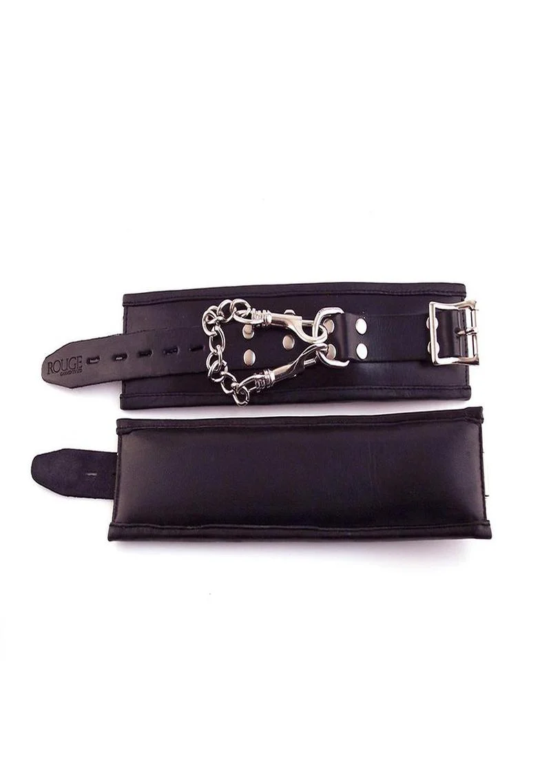 Rouge Padded Leather Adjustable Wrist Cuffs - Image 7