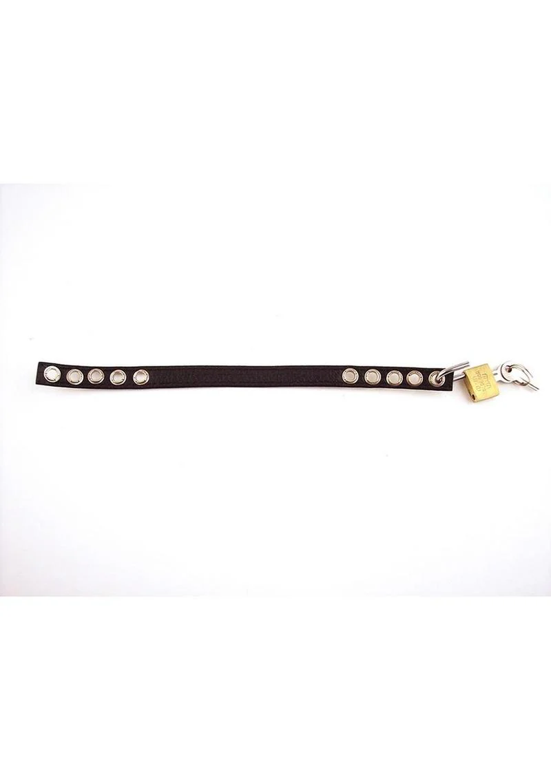 Rouge Padlocable Cock Strap Adjustable Leather Cock Ring - Image 3