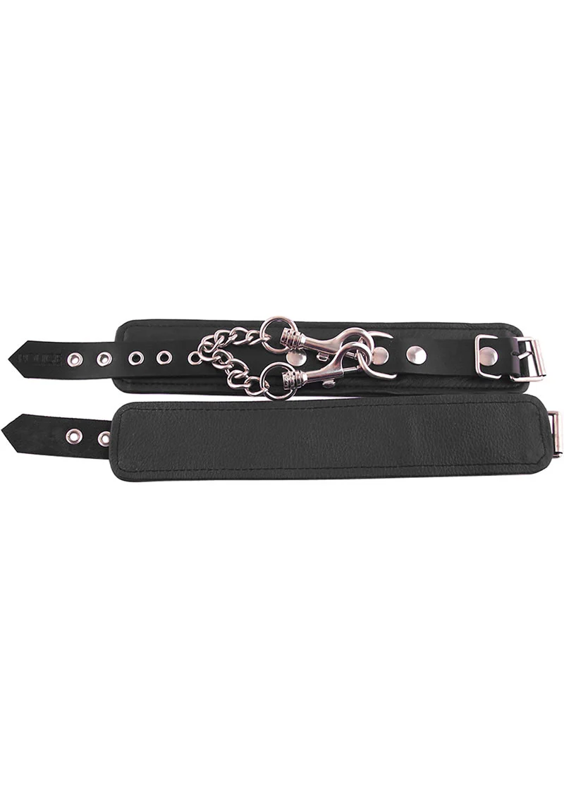Rouge Plain Leather Adjustable Wrist Cuffs
