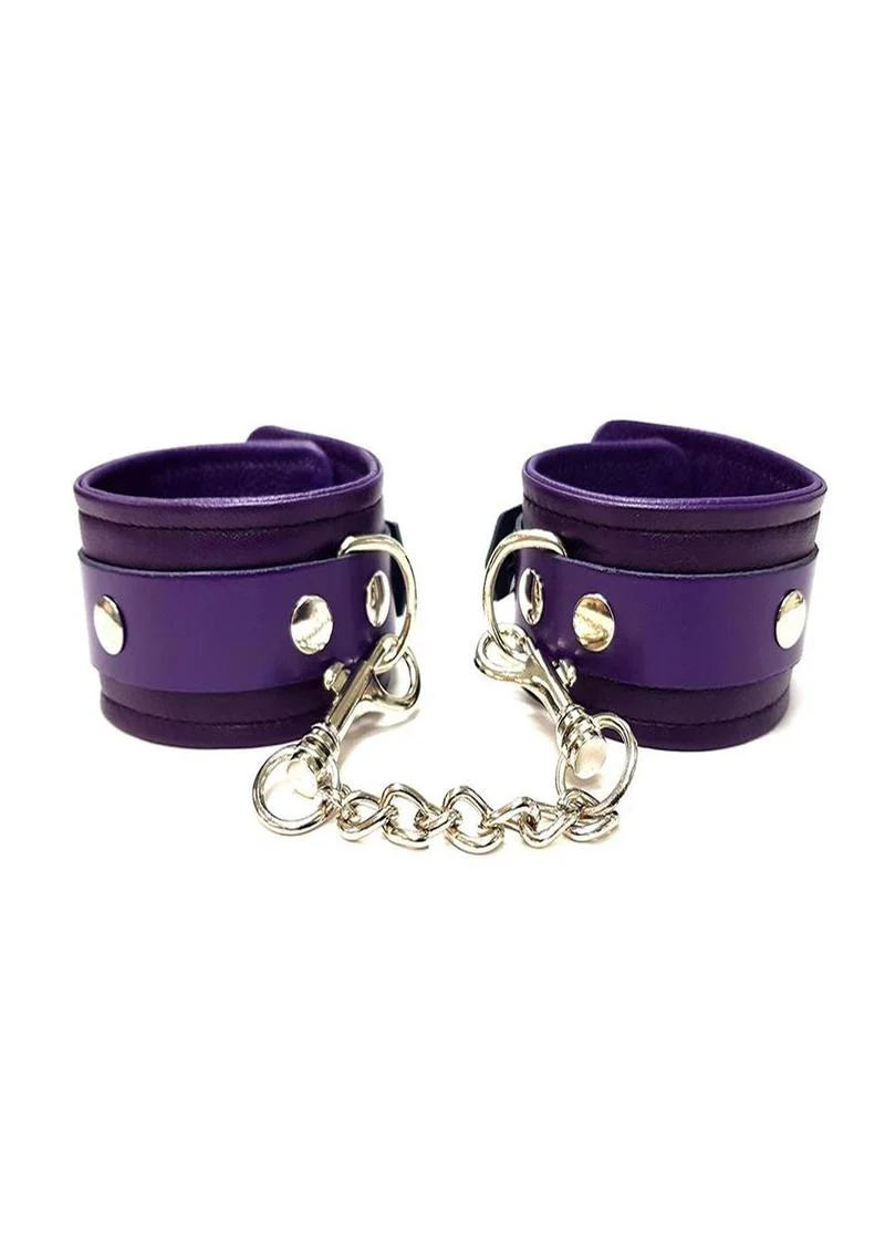 Rouge Plain Leather Adjustable Wrist Cuffs - Image 10
