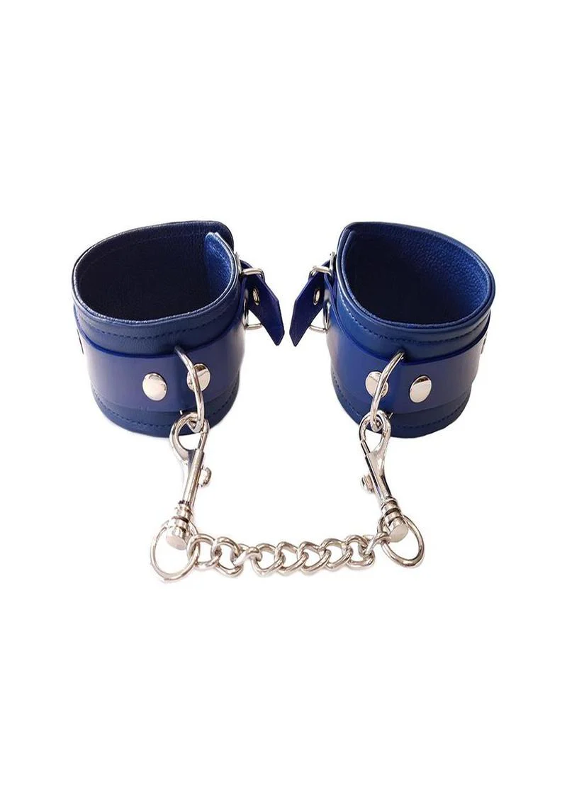 Rouge Plain Leather Adjustable Wrist Cuffs - Image 8