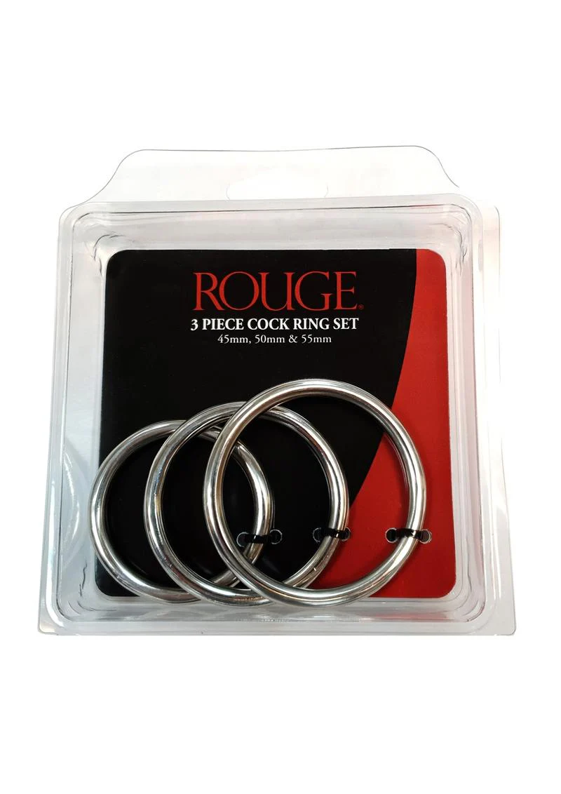 Rouge Stainless Steel Cock Ring Set Of