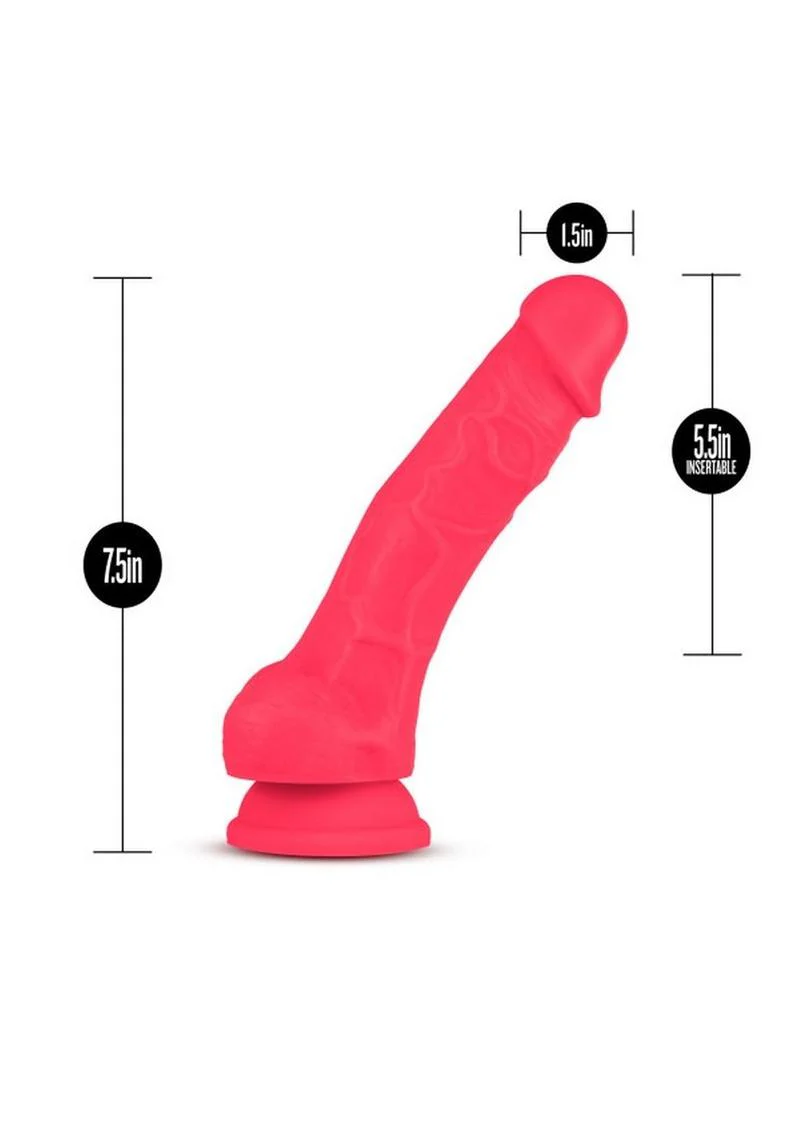 Ruse Hypnotize Silicone Dildo with Balls 7.5in - Cerise - Image 4