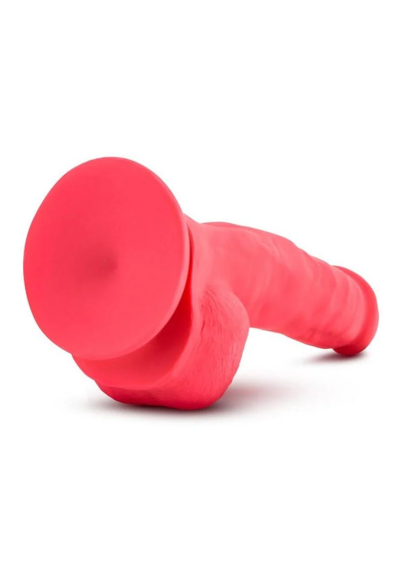 Ruse Shimmy Silicone Dildo with Balls 8.75in - Cerise - Image 3