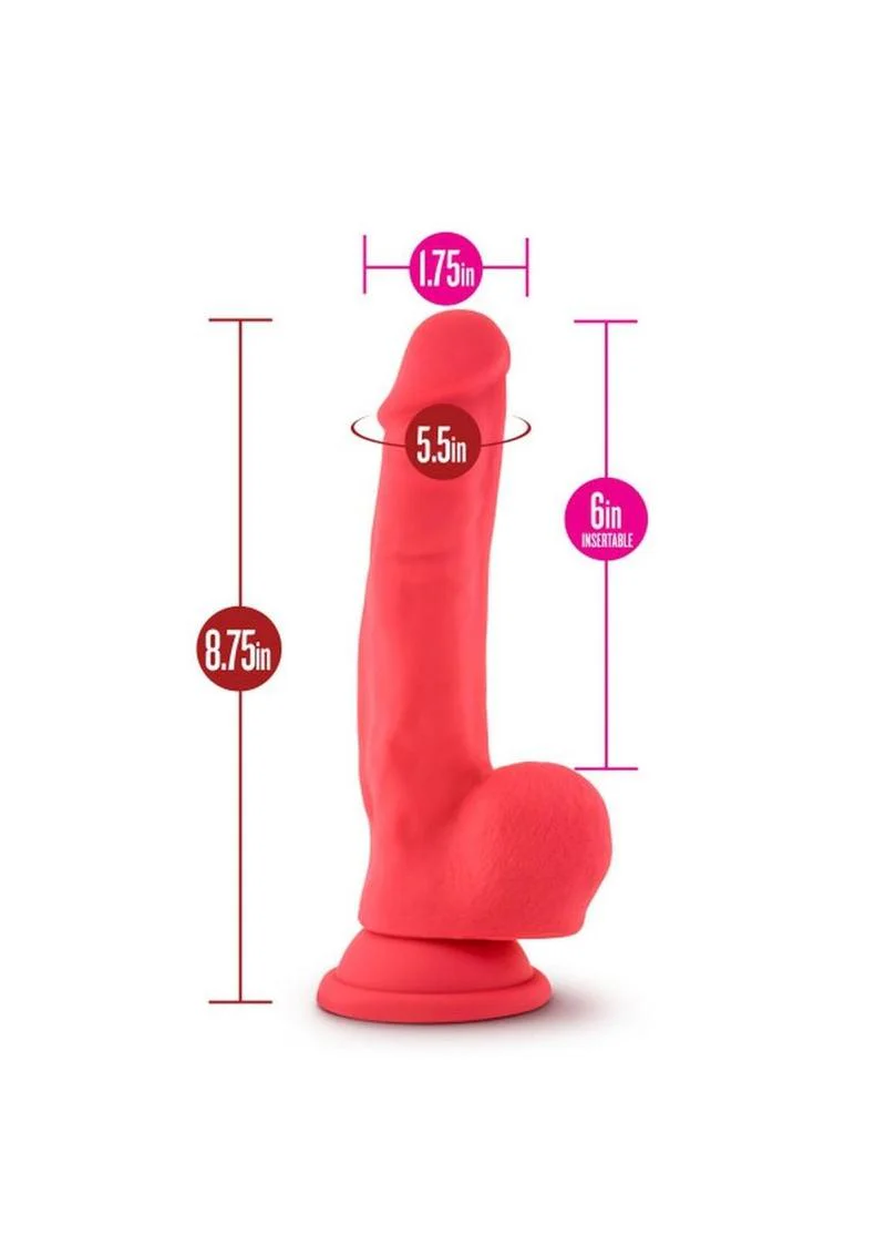 Ruse Shimmy Silicone Dildo with Balls 8.75in - Cerise - Image 4