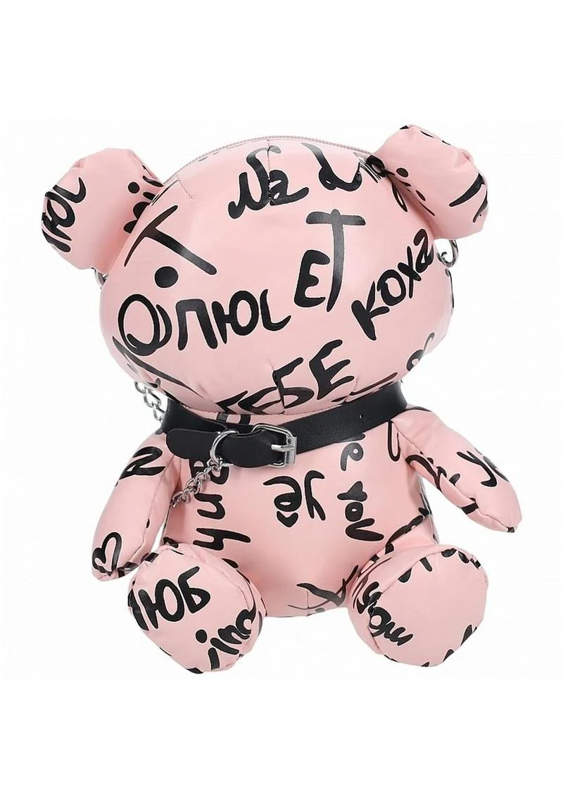 S-Line Bear Bag Pleather Writing - Image 3