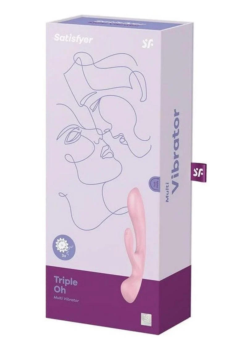 Satisfyer Triple Oh Rechargeable Silicone Dual Stimulating Vibrator - Image 3