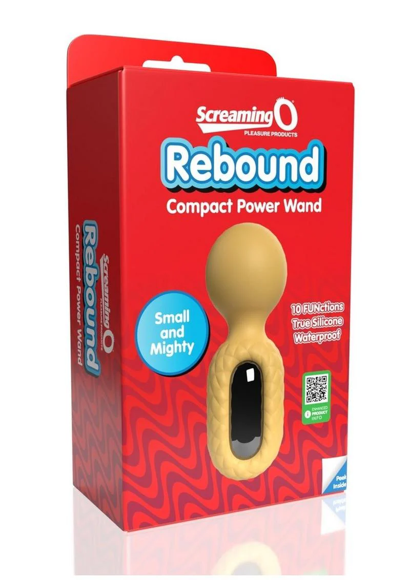 Screaming O Rebound Rechargeable Silicone Compact Power Wand - Bumblee - Image 2