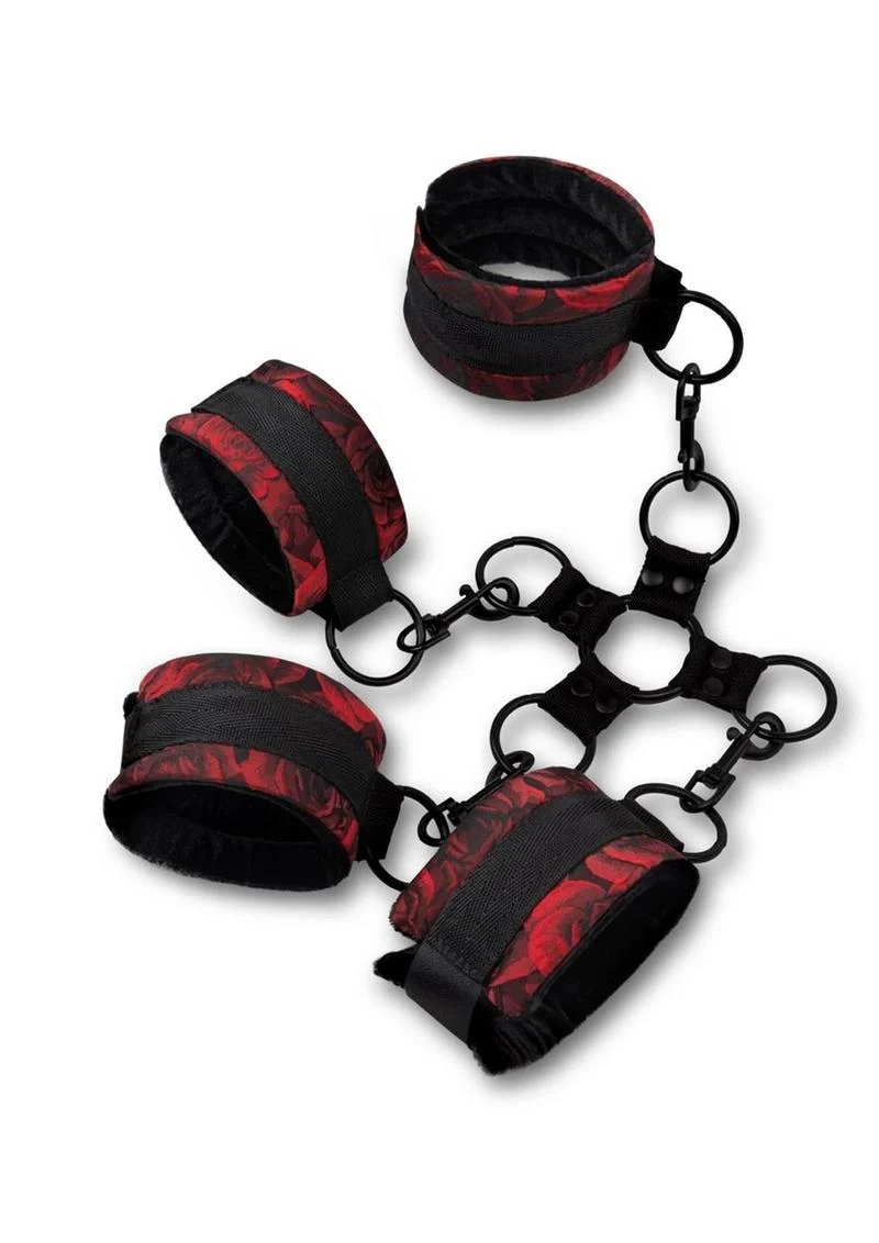 Secret Kisses Rosegasm Hogtie with Satin Blindfold