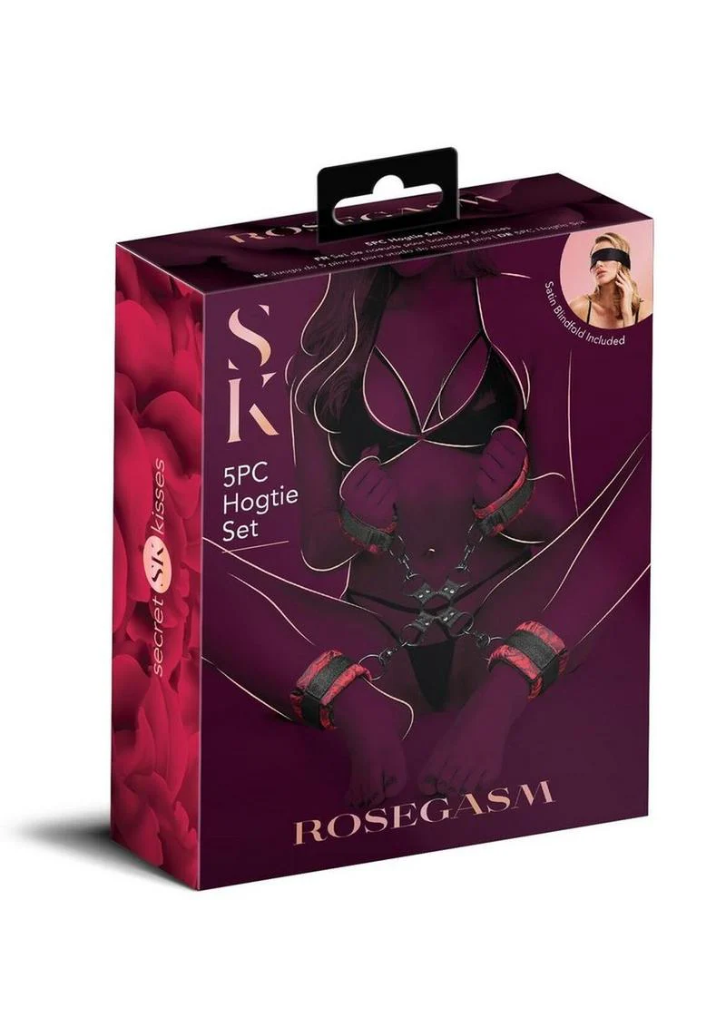 Secret Kisses Rosegasm Hogtie with Satin Blindfold - Image 2