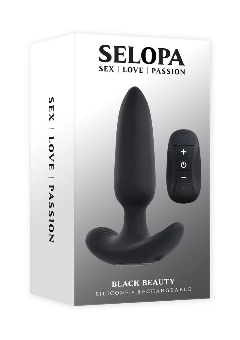 Selopa Black Beauty Rechargeable Silicone Vibrating Plug - Image 2