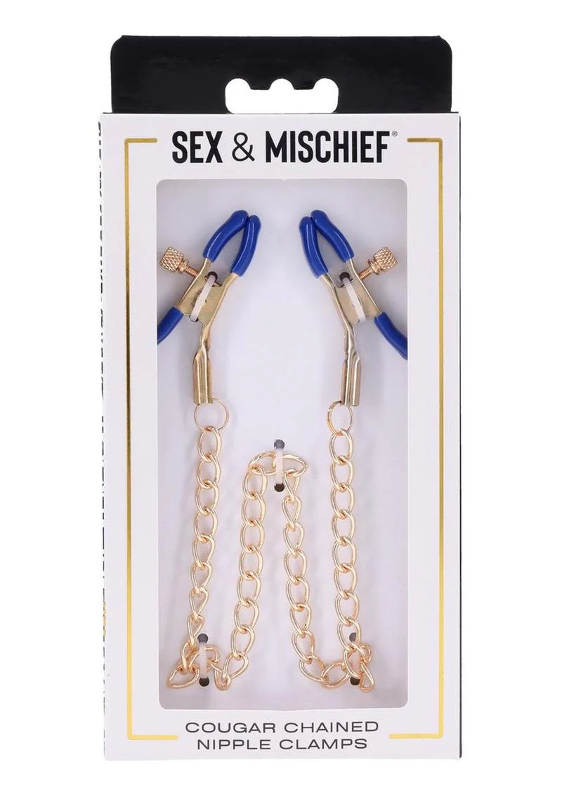 Sex and Mischief Cougar Chained Nipple Clamps - Image 2