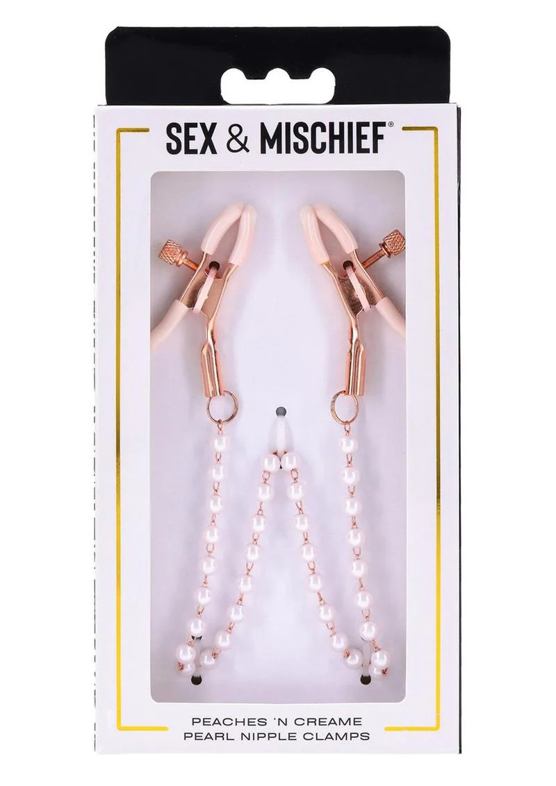 Sex and Mischief Peaches 'N Creame Pearl Nipple Clamps - Image 2