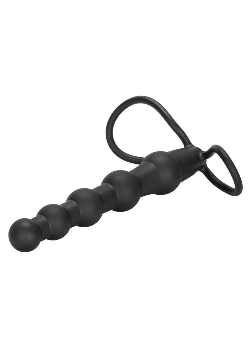 Silicone Beaded Double Rider Anal Probe Cock Ring - Image 4
