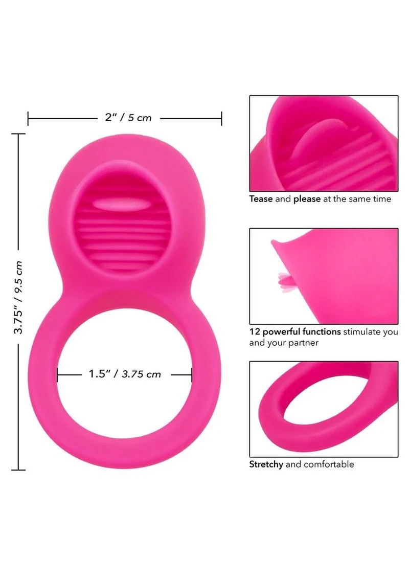 Silicone Vibrating Teasing Tongue Enhancer Cock Ring - Image 4