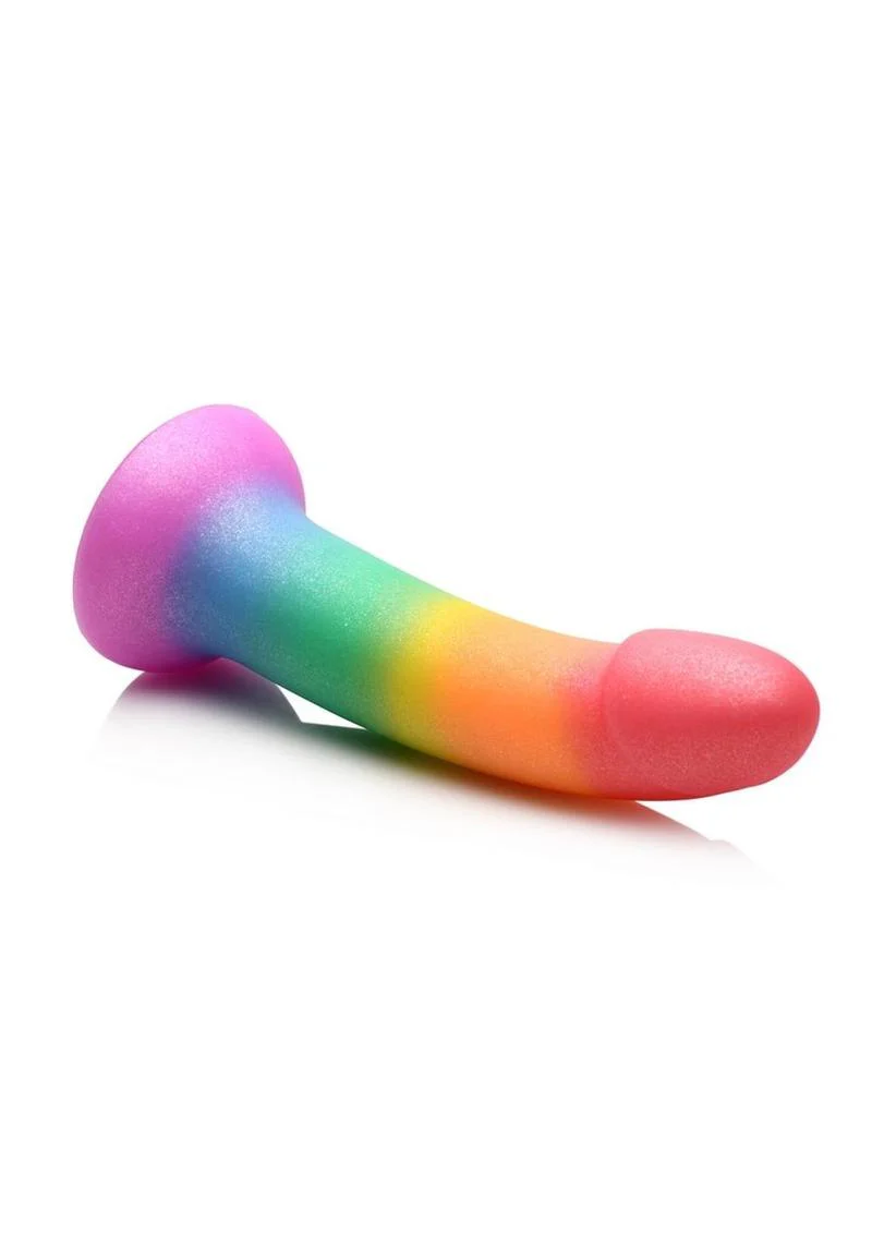 Simply Sweet Phallic Silicone Rainbow Dildo - Image 3