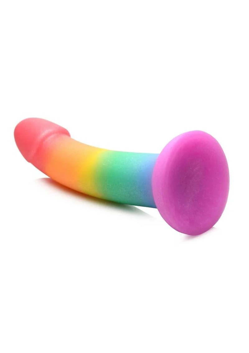 Simply Sweet Phallic Silicone Rainbow Dildo - Image 4