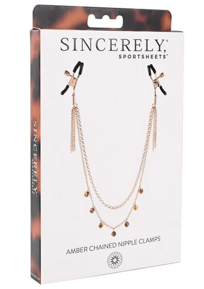 Sincerely Amber Chained Nipple Clamps - Image 2