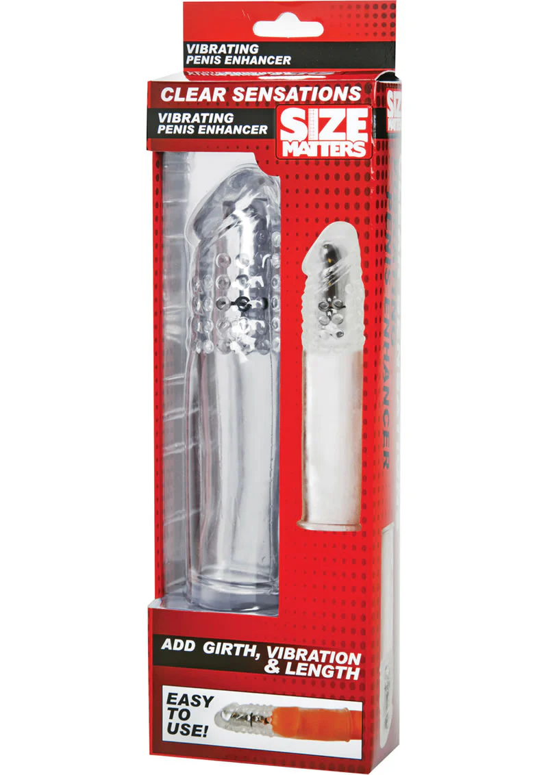 Size Matters Clear Sensations Vibrating Penis Enhancer - Image 2