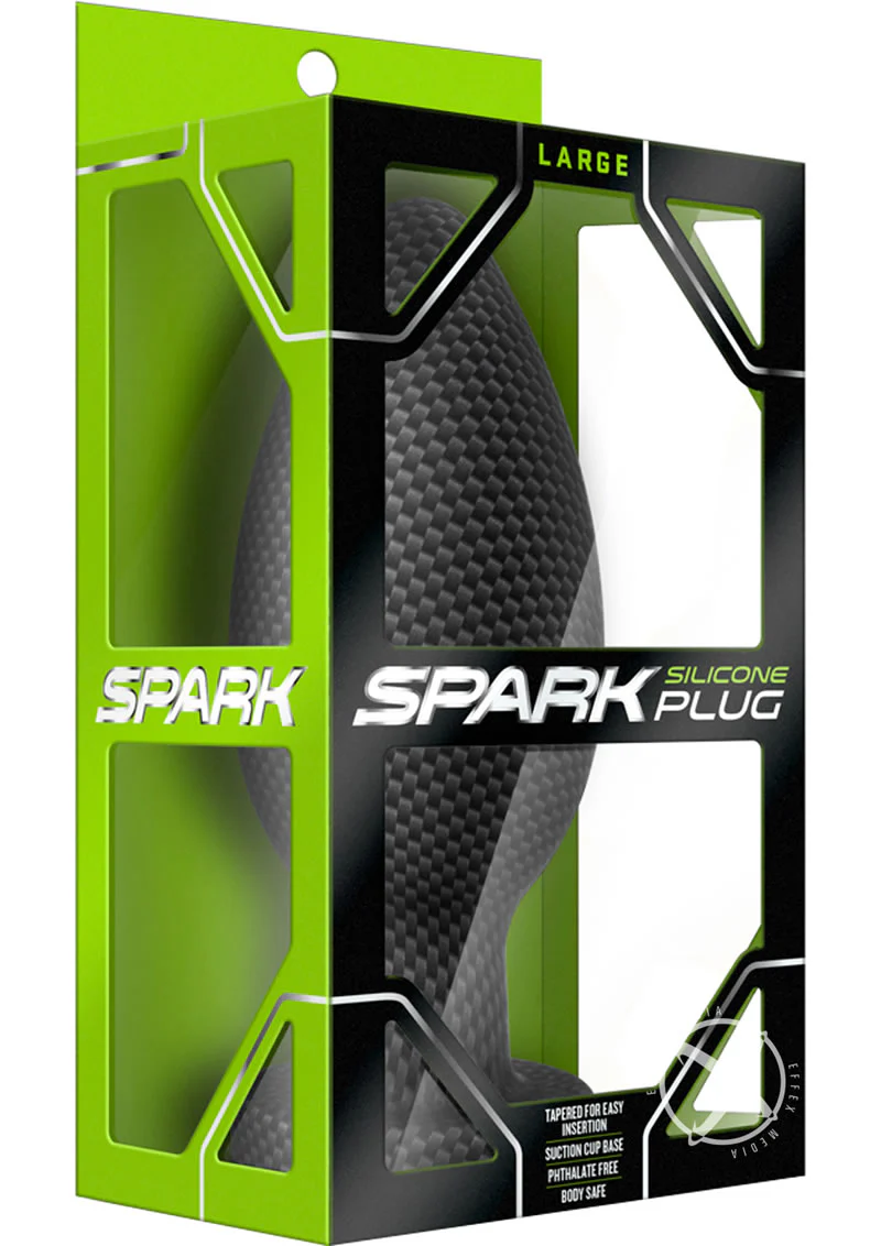 Spark Silicone Butt Plug - Large - Carbon Fiber - Image 2