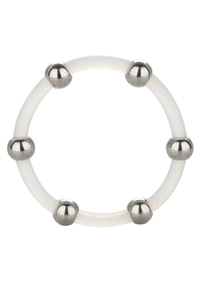 Steel Beaded Silicone Cock Ring - Image 2