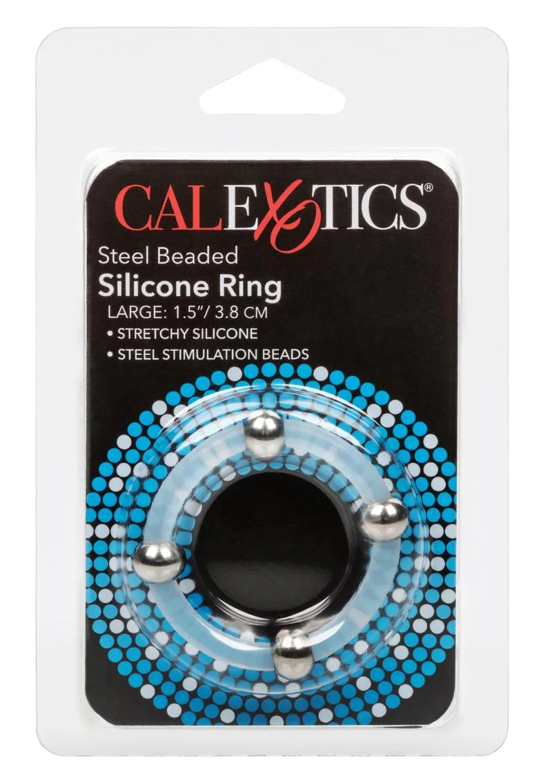 Steel Beaded Silicone Cock Ring - Image 3
