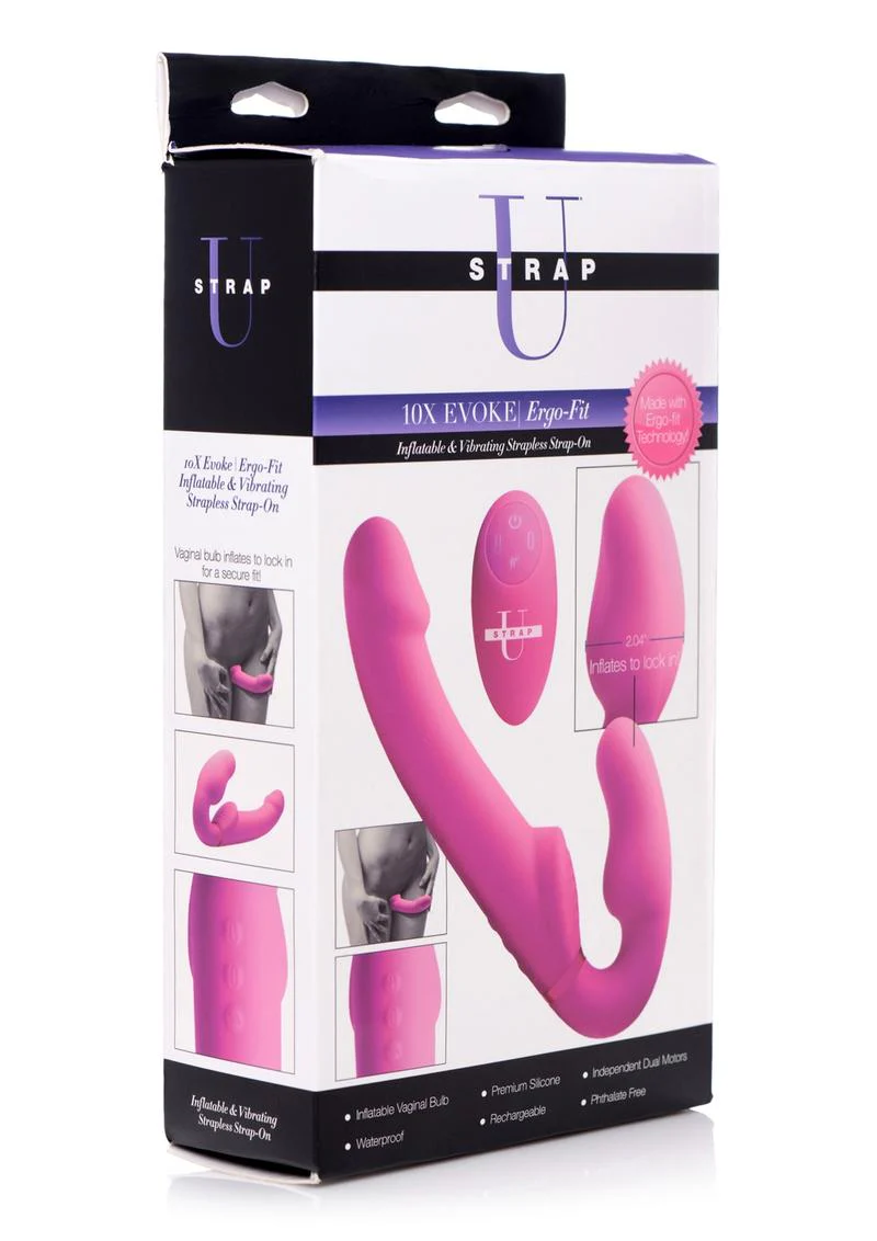 Strap U Evoke Ergo Fit Inflatable and Vibrating Silicone Strapless Strap-On with Remote Control - Image 2