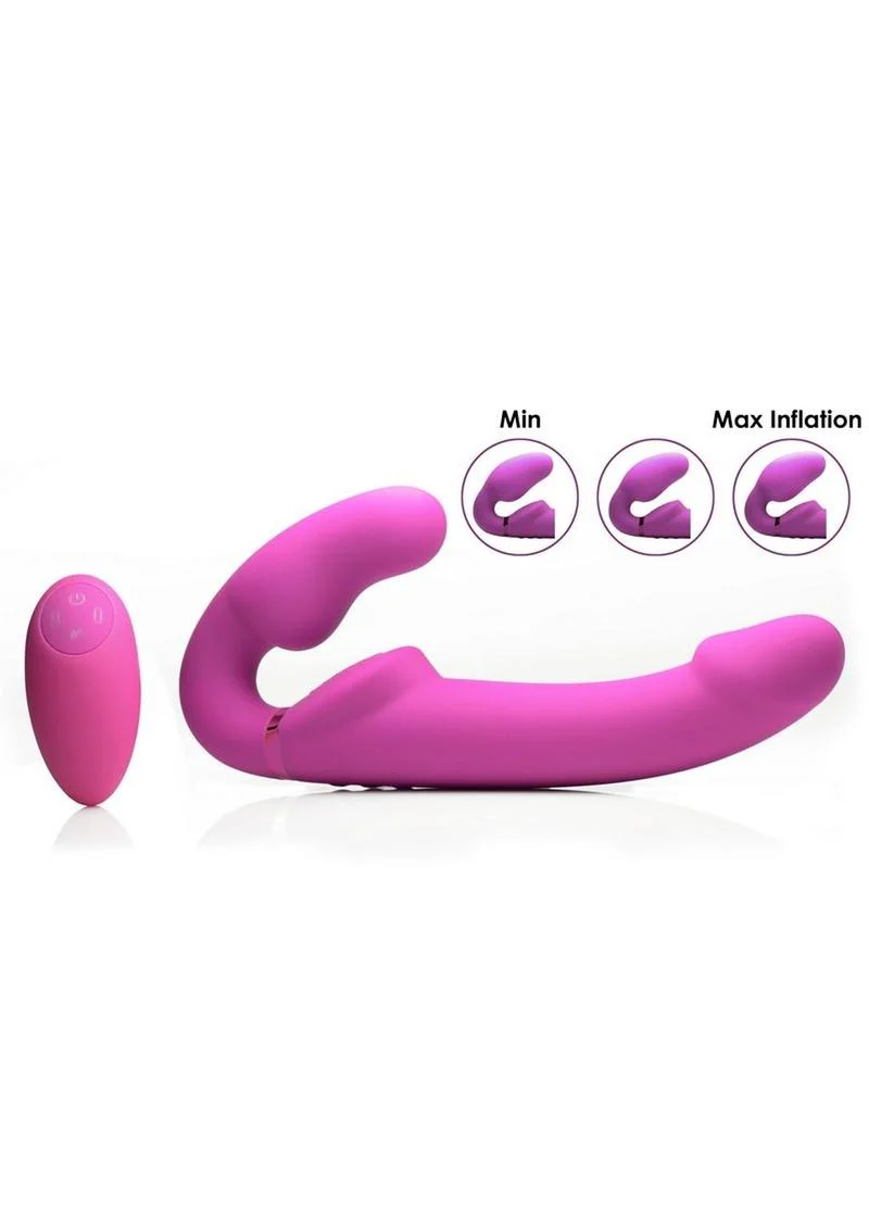 Strap U Evoke Ergo Fit Inflatable and Vibrating Silicone Strapless Strap-On with Remote Control - Image 4