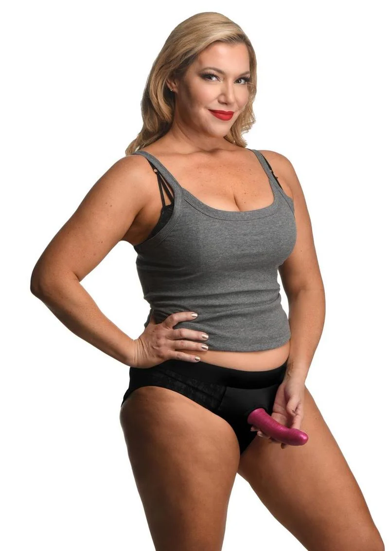 Strap U Lace Envy Black Crotchless Panty Harness - Image 4