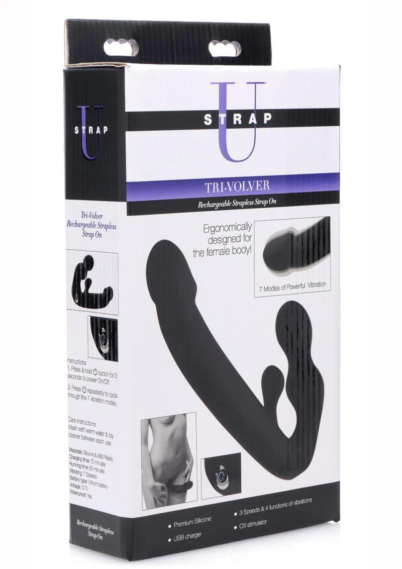 Strap U Tri-Volver Rechargeable Silicone Strapless Strap-On - Image 2