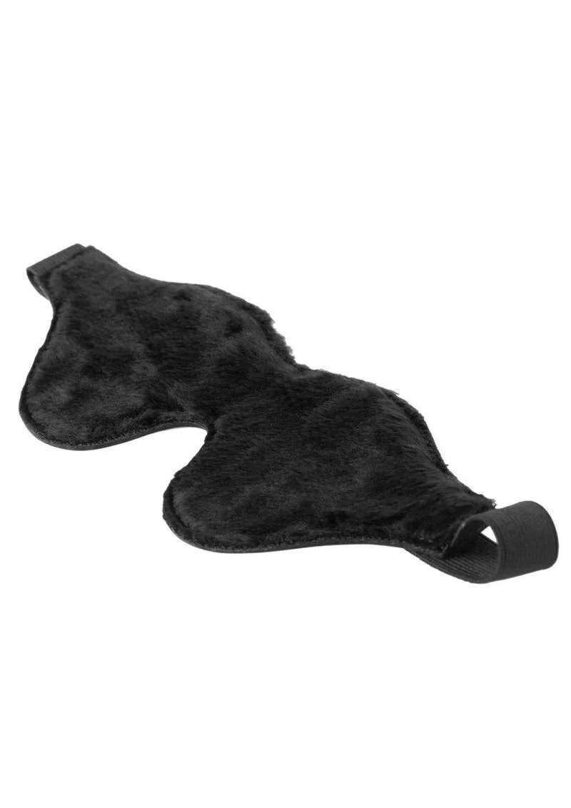 Strict Leather Black Fleece Lined Blindfold - Image 3