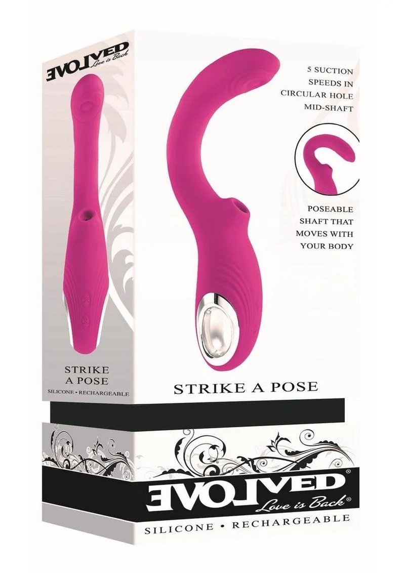 Strike A Pose Rechargeable Silicone Dual Vibrator - Image 2