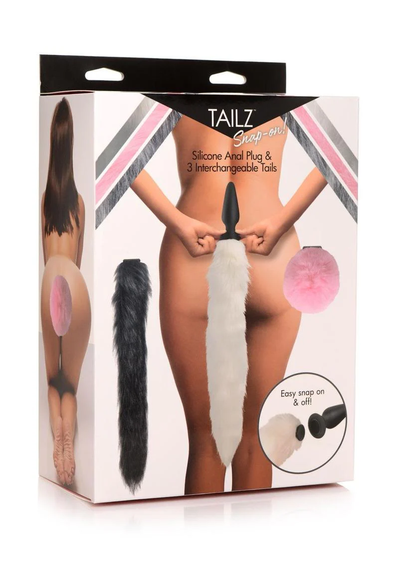 Tailz Silicone Anal Plug and 3 Interchangeable Tails - Image 2