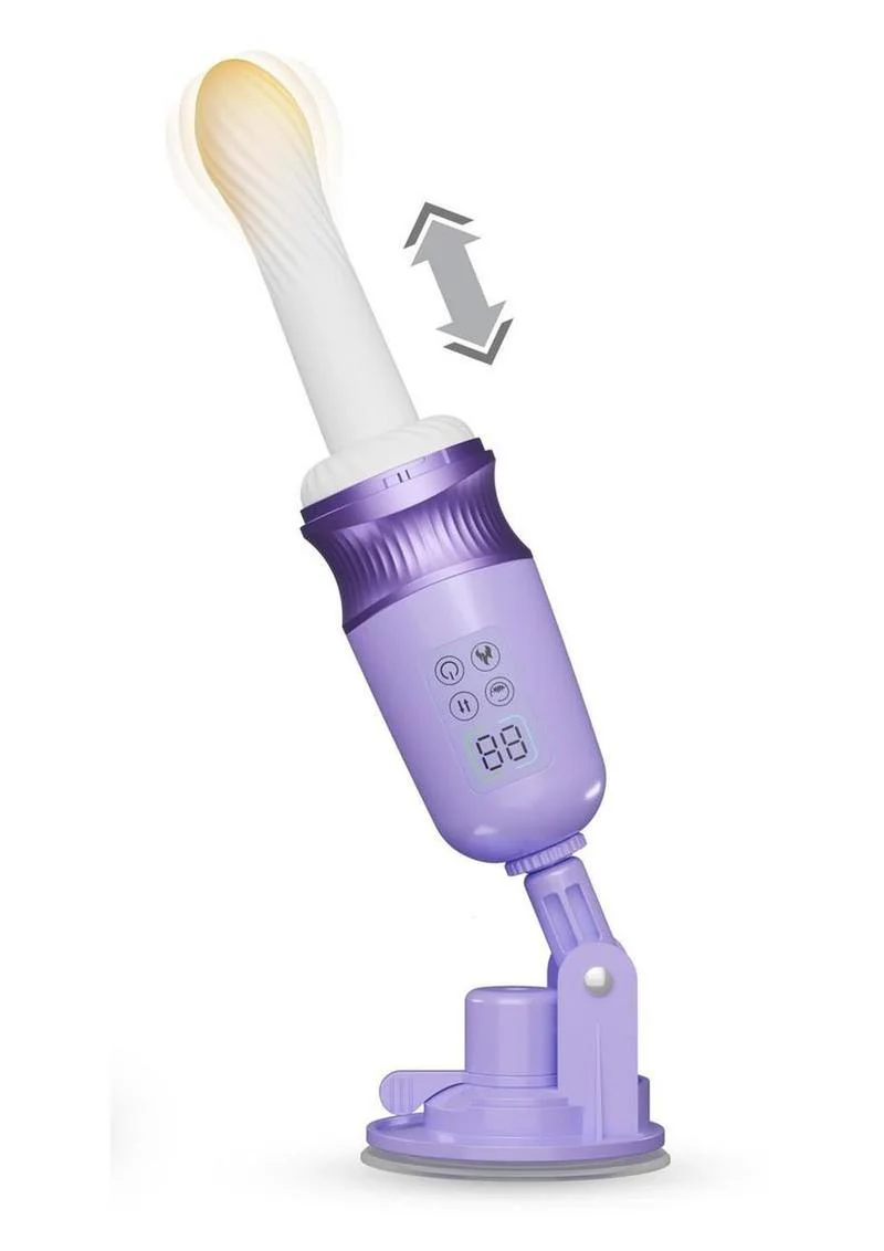 Temptasia Violet Vixen Rechargeable Silicone Thrusting Dildo Vibrator with Mount - Image 4