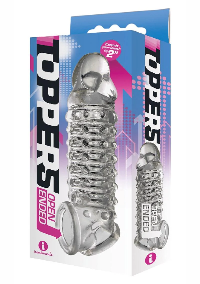 The 9's - Toppers Open Ended, Ribbed and Nubbed Penis Extender - Image 3