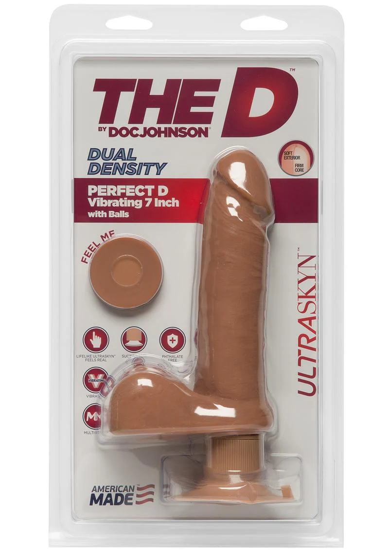 The D Perfect D Ultraskyn Vibrating Dildo with Balls - Image 5